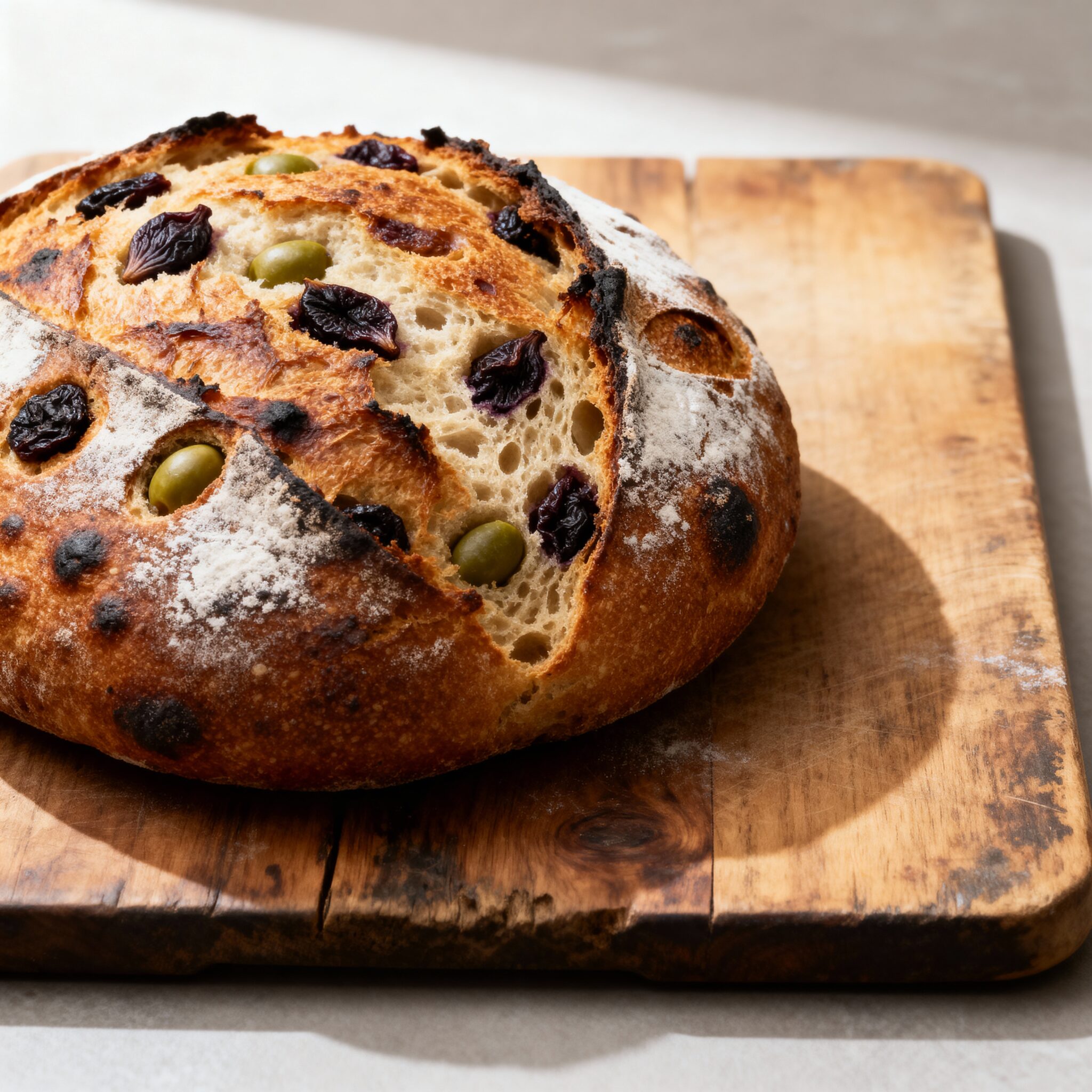 Fig and Olive Sourdough Bread - Final Product