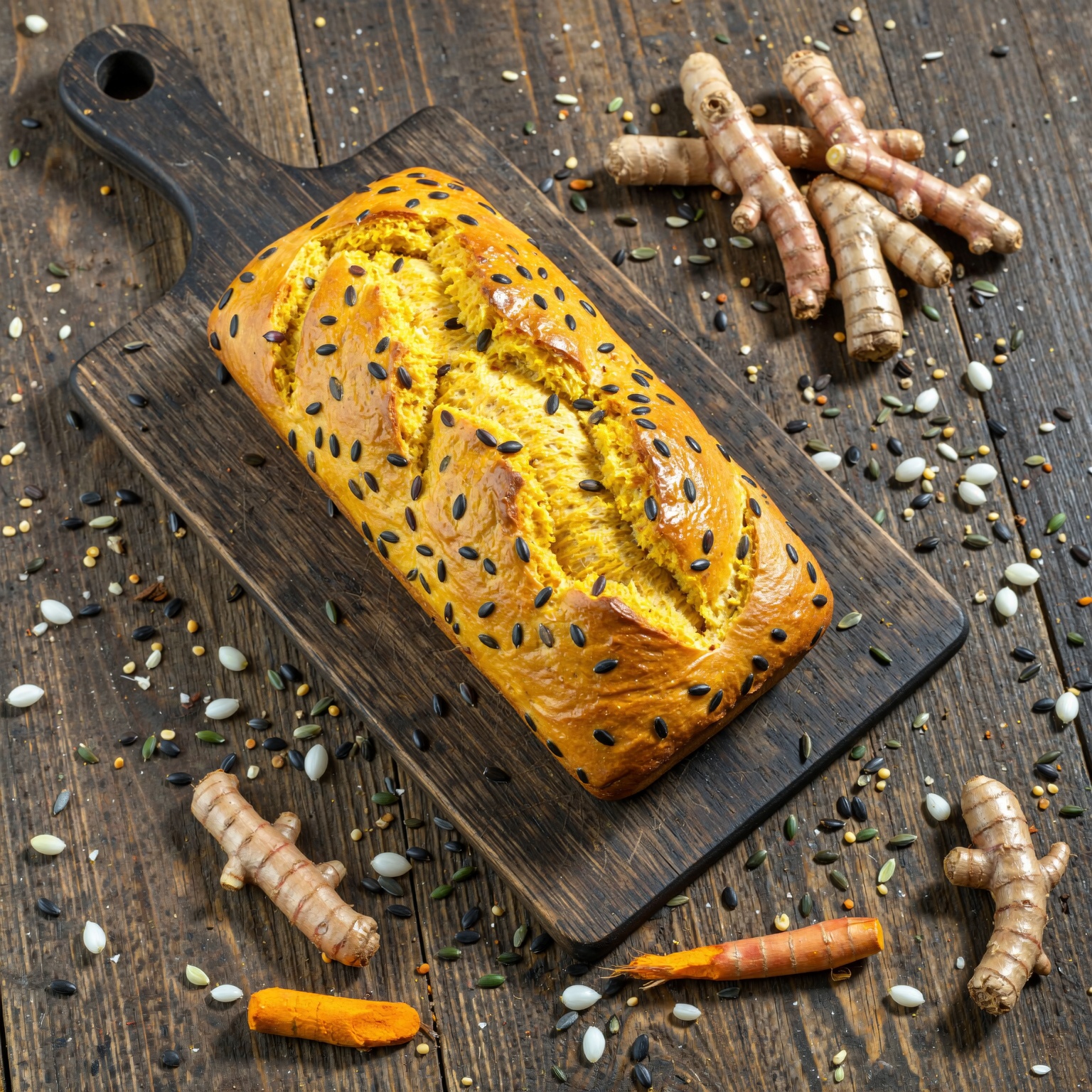 Turmeric and Onion Seed Sandwich Loaf