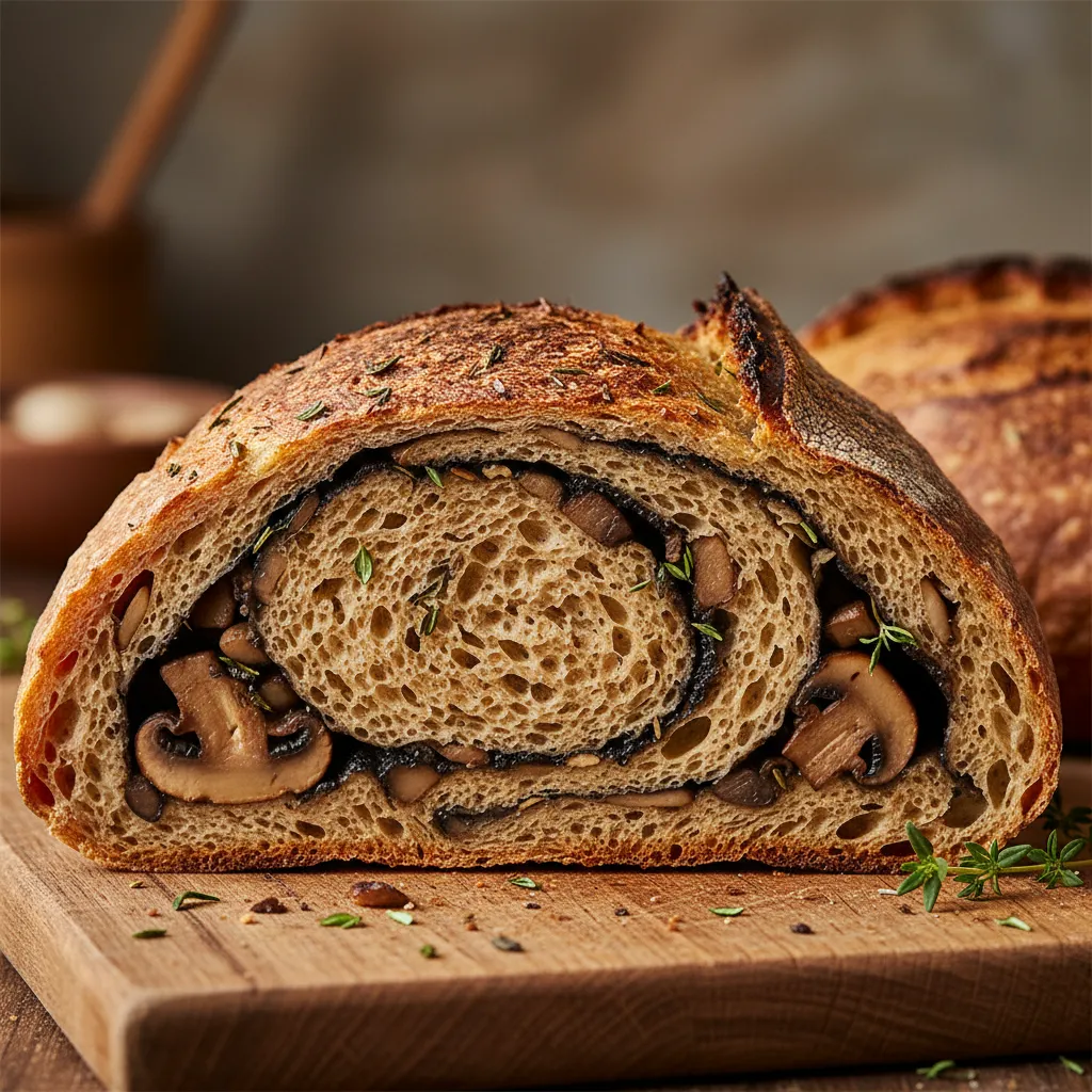 Artisan sourdough loaf with creative flavor ingredients displayed alongside
