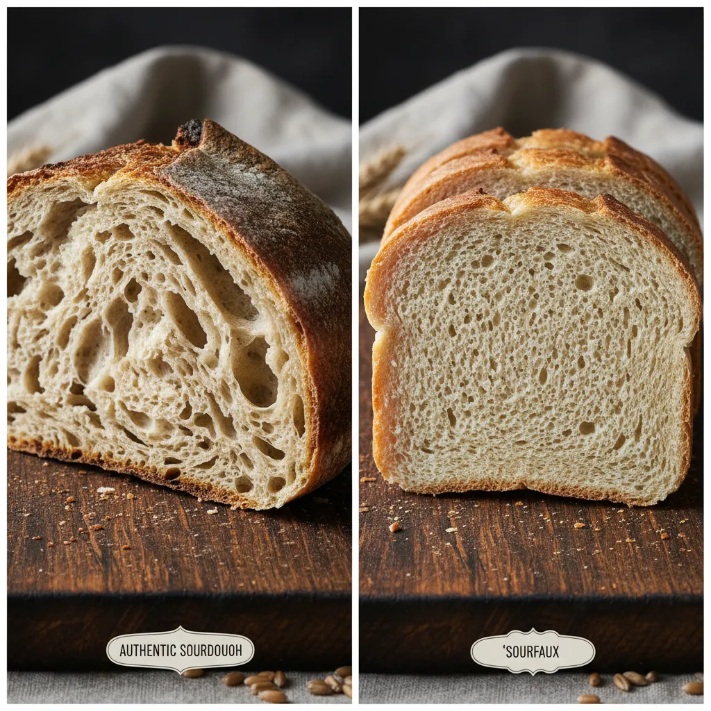 Artisan sourdough loaf with rustic crust and visible air pockets.